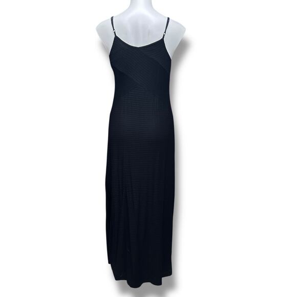 Faded Glory Maxi Dress L Black Textured Summer Whimsygoth Grunge Capsule Y2K - Picture 8 of 12
